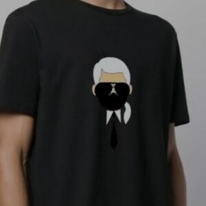 KARL LAGERFELD Men's Graphic Short Sleeve T-shirt. You Look Better With A Mask.